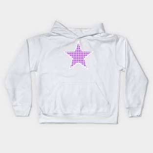 Purple and White Gingham Star Kids Hoodie